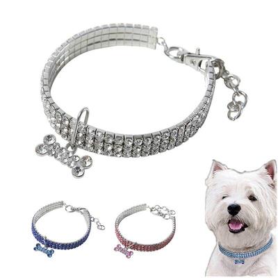 Collier de chien en cristal scintillant, diamant, chiot, animal de compagnie, brillant, plein de strass, collier solide
