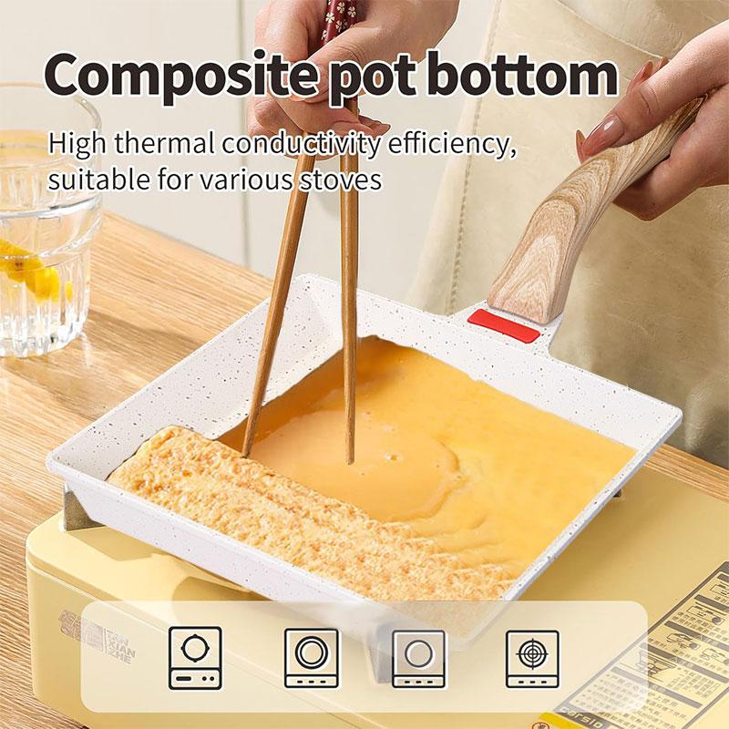 Nonstick Tamagoyaki Egg Frying Pan Japanese Omelette Pan Non-Stick Coating Pancake Egg Pan Steak Pan Breakfast Kitchen Cookware