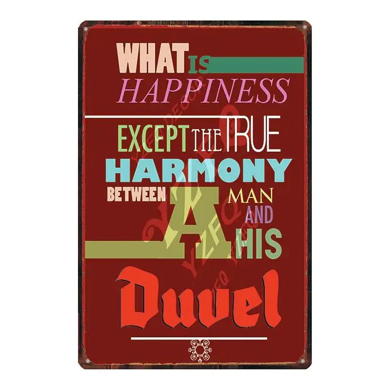 Belgian Beer Chouffe Duvel Metal Tin Sign Plate Wall Pub Kitchen Restaurant Home Art Decor Vintage Iron Poster  DU-2000