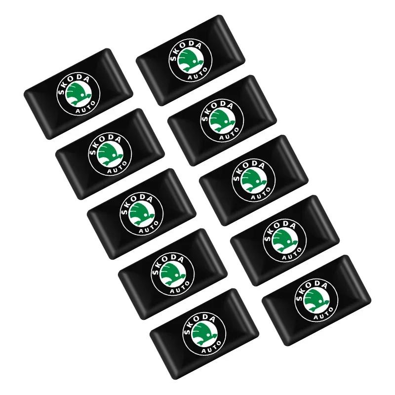 

Car Sticker 2025 Hot 10pcs Car styling Steering wheel 3D small Emblem Sticker for Skoda Logo Octavia A7 Superb 2 Fabia Rapid Yet
