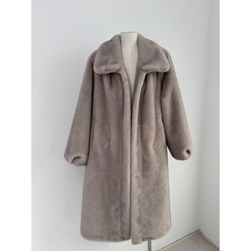 New Imitation Fur Eco-friendly Fur Coat Long Imitation Mink Fur Coat for Women