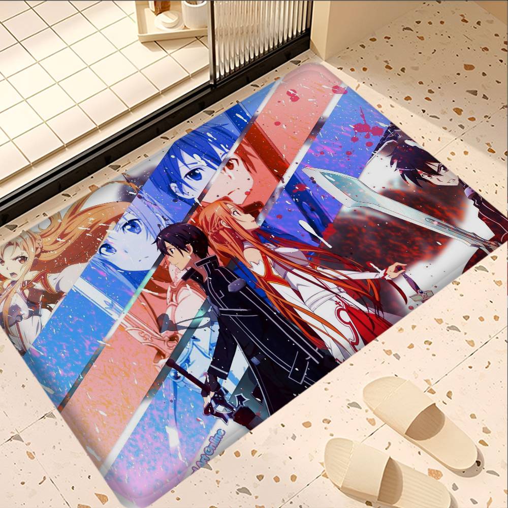 Adventure Anime Sword Art Online Bathroom Mat Kids Room Bedroom Decoration Balcony Anti-Slip Doormat Living Room Welcome Rug