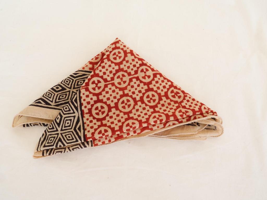 Organic Cotton Bandana Set: Hand Block Print Paisley Scarf