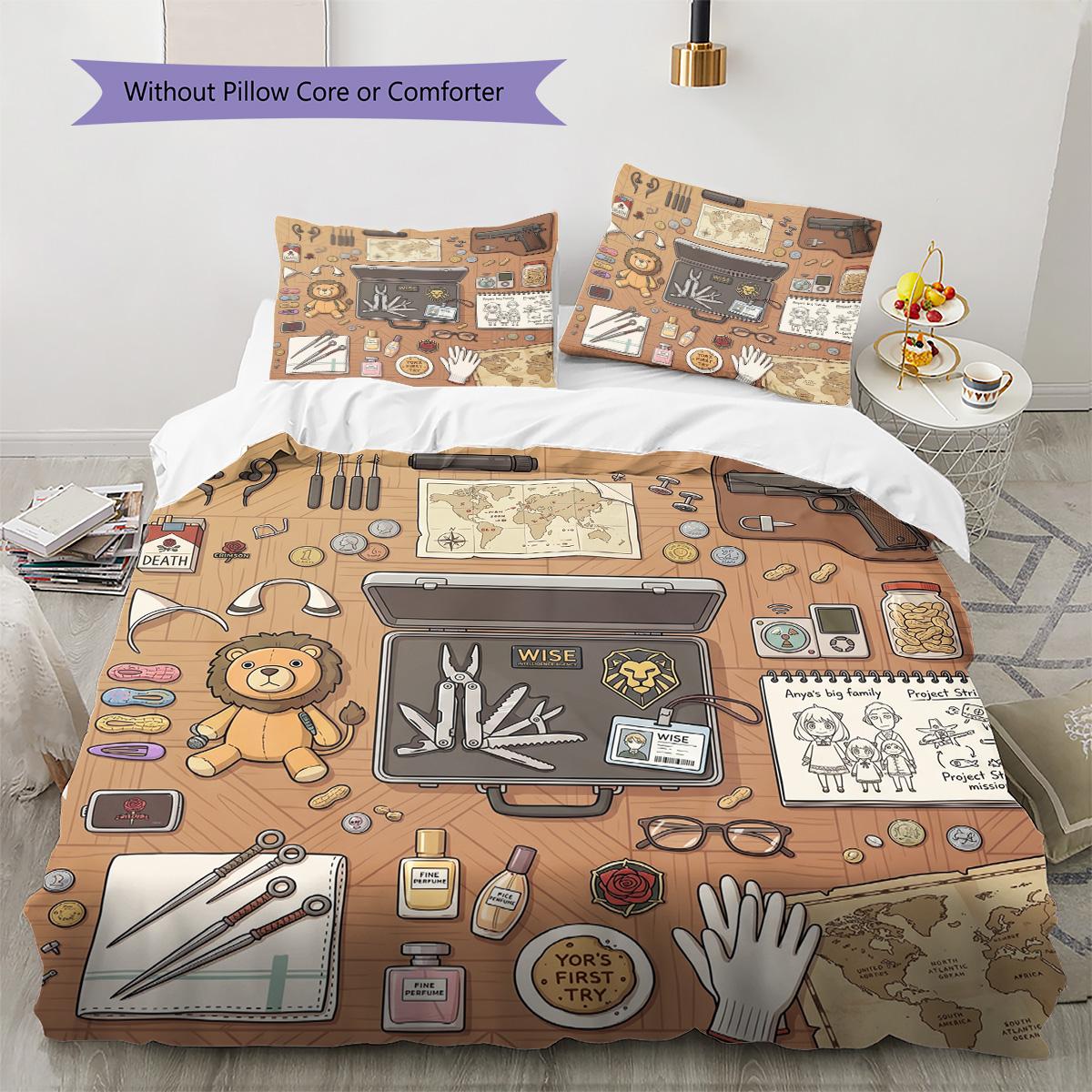 

SPY×FAMILY Pattern Bedding Pillowcase & Duvet Cover Set Home Decoration Birthday Gift Printed (1 * duvet cover + 2 * pillowcase, without core) 135x200cm
