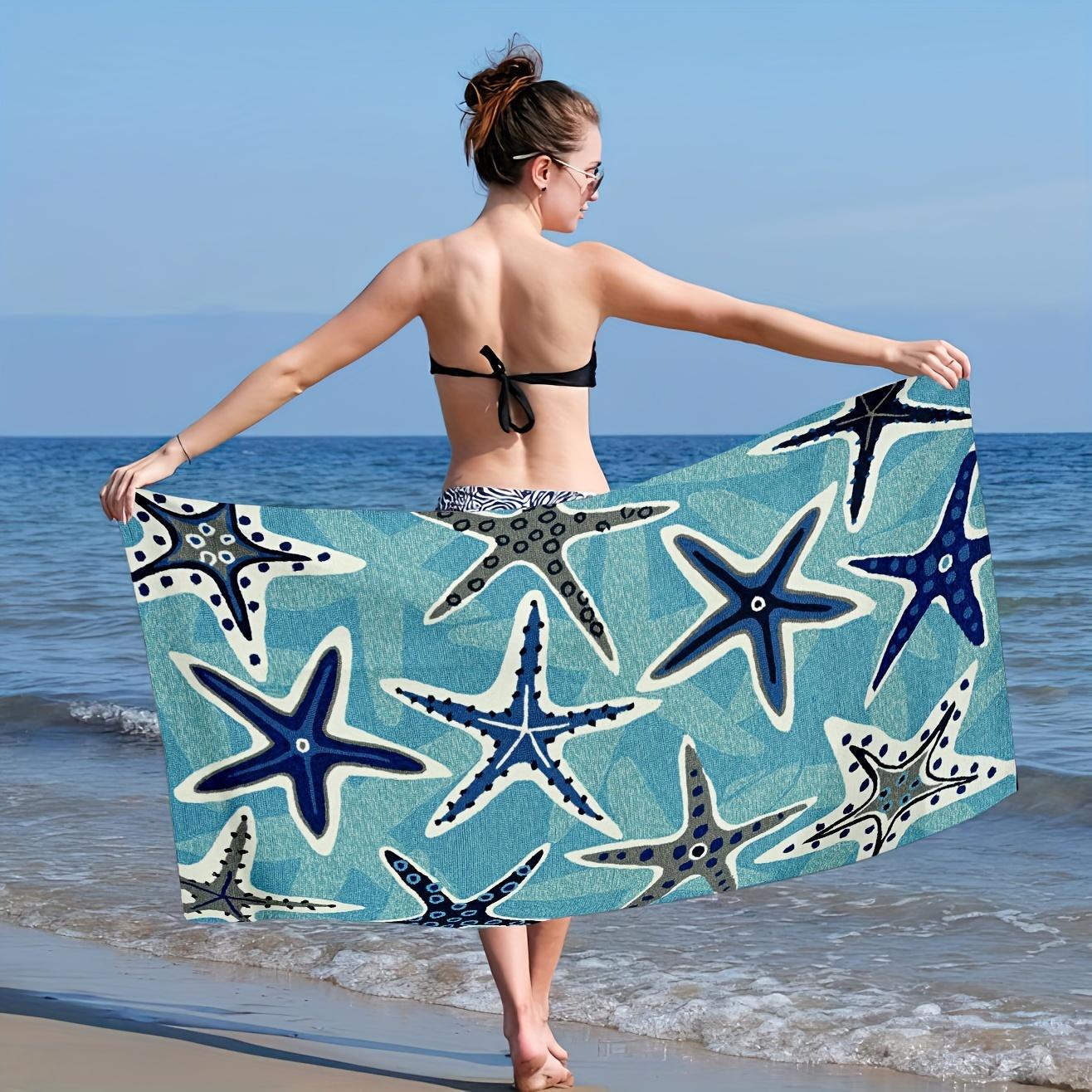 

1PC Starfish Beach Towel Quick-Dry Polyester Travel Towel Lightweight Soft Swim Towel For Camping Surfing Swimming Beach Essenti W40*H60(CM)