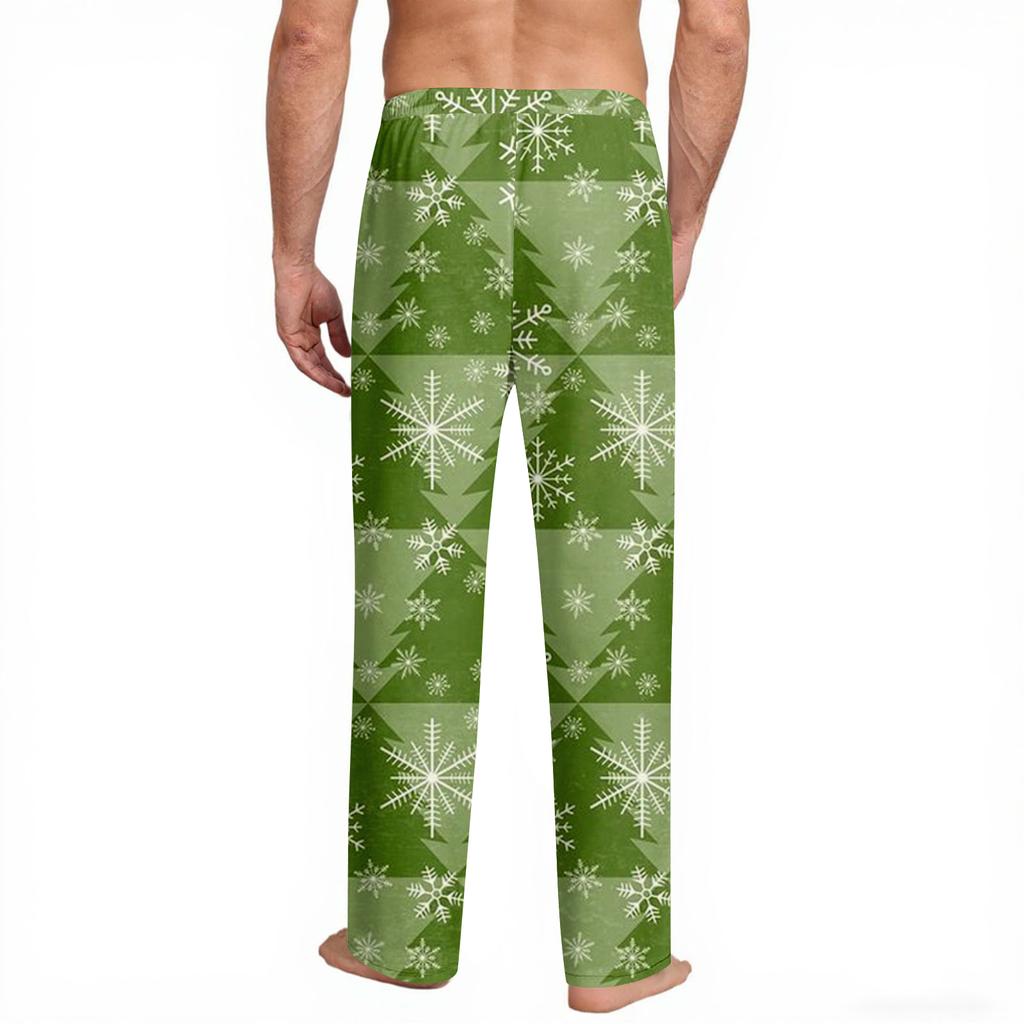 Herren Weihnachten Print Tasche Bequeme Freizeit Hose Zuhause Schlafhose
