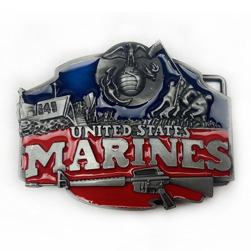 US Marine Corps Landing Ship Retro Punk Belt Buckle