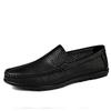Men's Hollow Leather Slip-On Loafers - Breathable, Summer, Low-Top Flats, Large Size Cowhide Casual Shoes