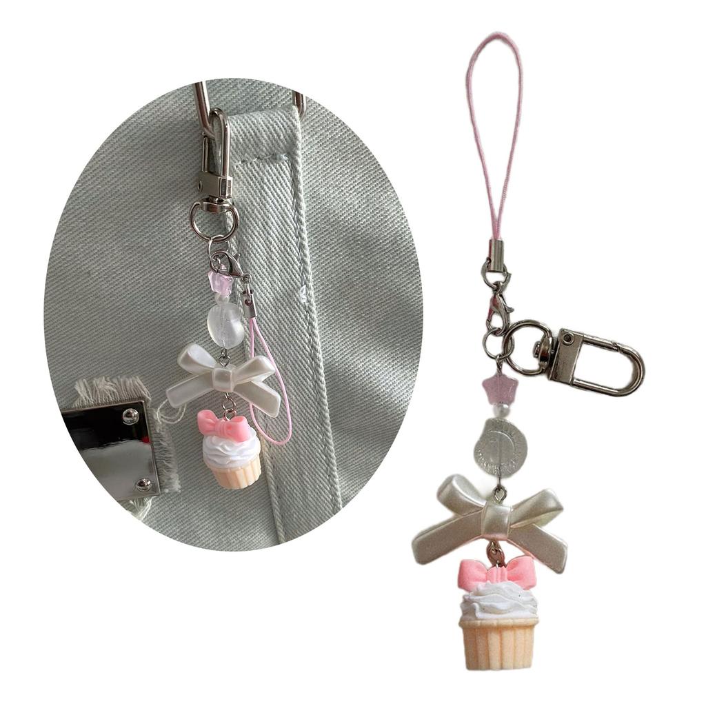 Sweet Cool Bowknot Phone Chain Lovely Rabbit Pendant Keychain Detachable Phone Lanyard Backpack Decoration Keyholder