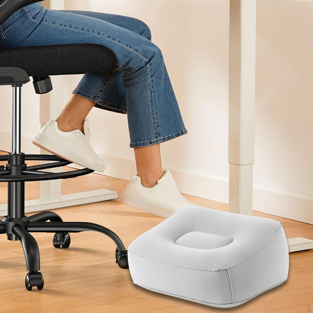 Inflatable Foot Rest Pillow Leg Camping Train Portable Travel Footrest