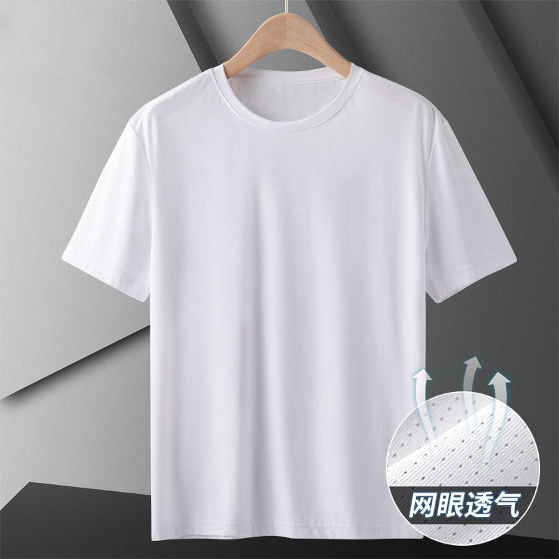 Unisex Short Sleeve Tee Round Neck Casual T-Shirt Polyester Printed Summer Sports Daily Wear