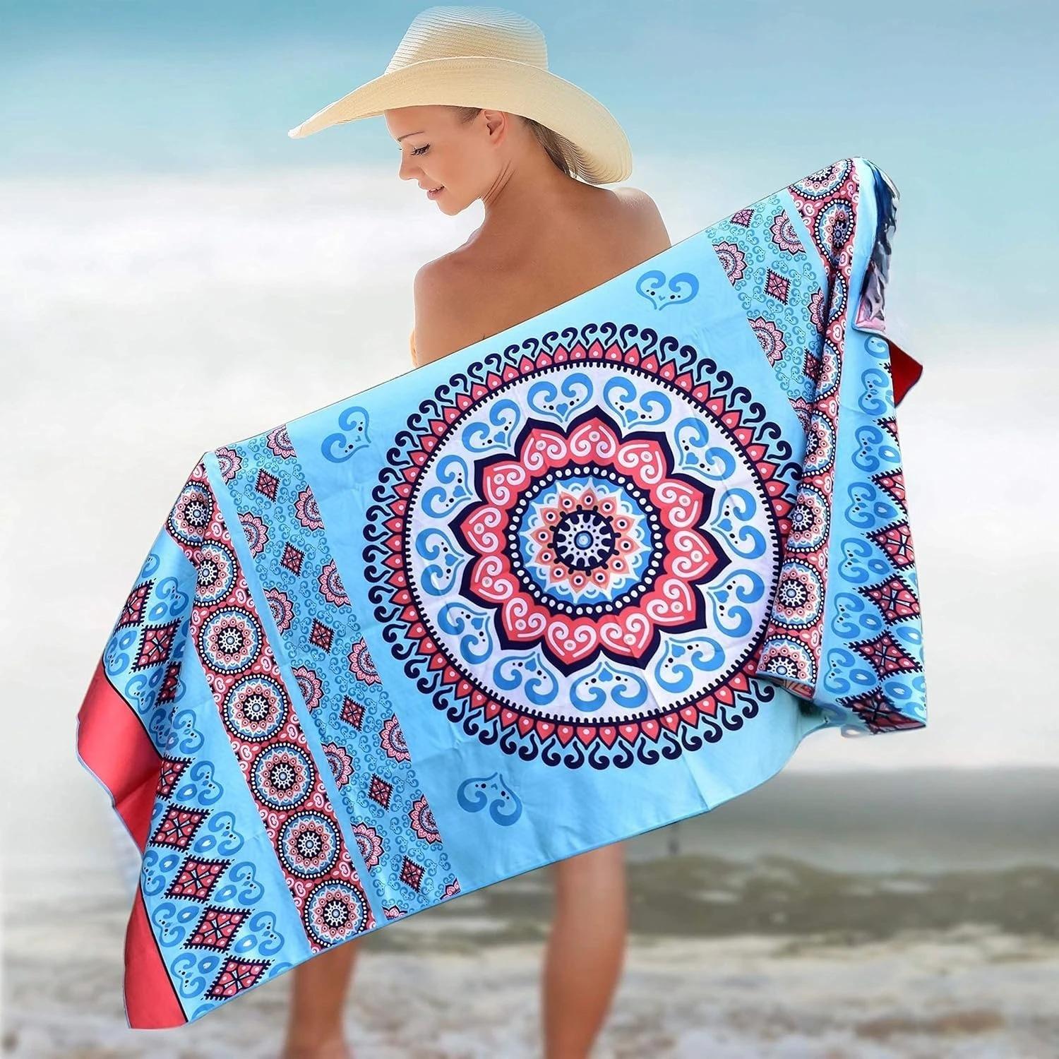 

Bohemia pattern Stripe Towel for Family stuffs friend Gifts Quick-Dry Sand free For Bath Yoga Tourism Beach Camping Swimming GYM W40*H60(CM)