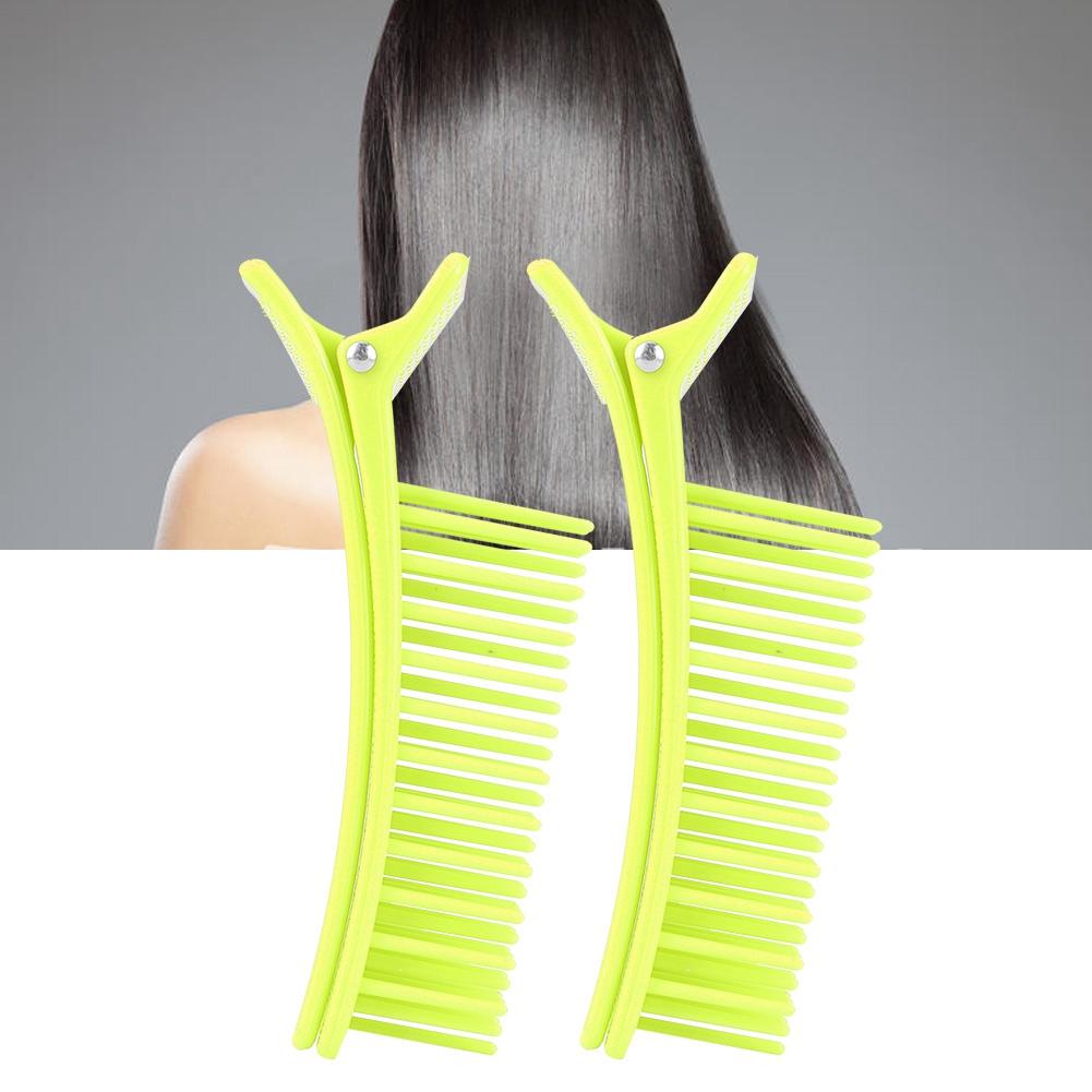 2Pcs Hair Styling Clip Barber Sectioning Hairpin Partition Clip Hairgrip Fluorescent Green