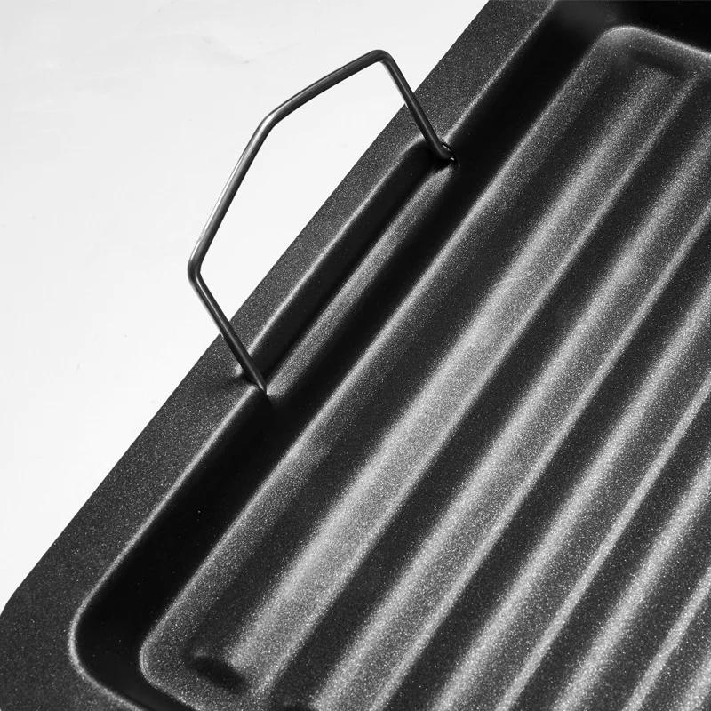 High Quality Stainless Steel Grill Griddle Pan Outdoor Camping BBQ Tools Korean Style Barbecue Non Stick Frying Steak Frying Pot