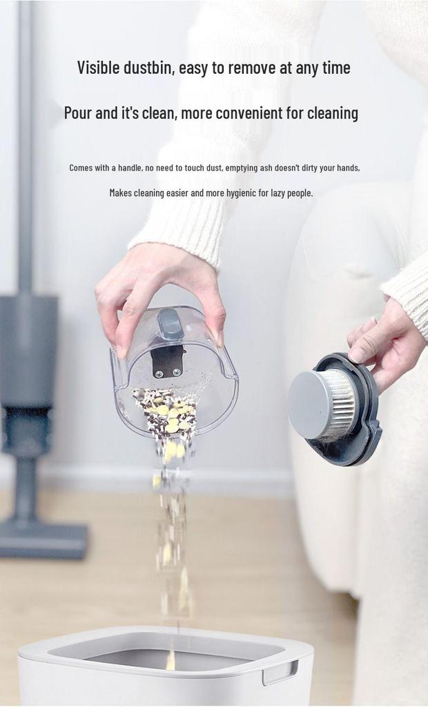 Compact Handheld Vacuum Cleaner: Automatic, High Suction, Pet Hair and Dust Mite Removal, Retractable Cord, Ideal for Home Use
