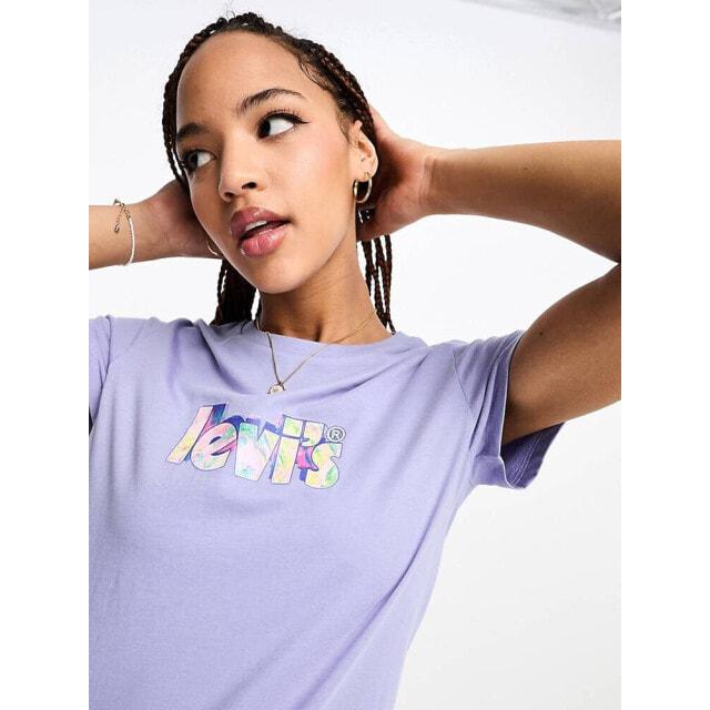 

Идеальная футболка Levi s фиолетового цвета с мраморным логотипом