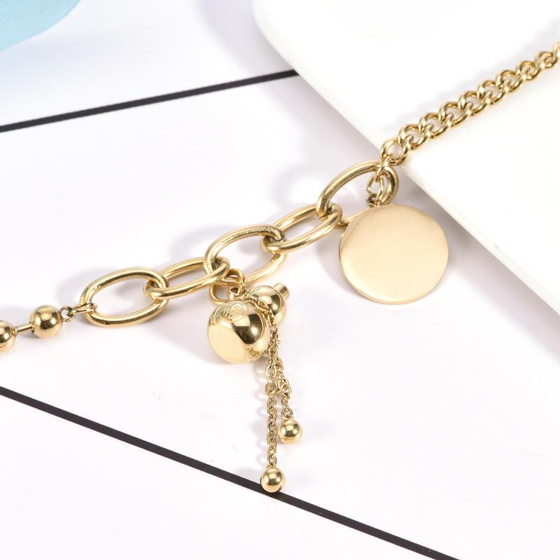 Women's Titanium Steel K Gold Korean Smiley Face Bracelet Bangle