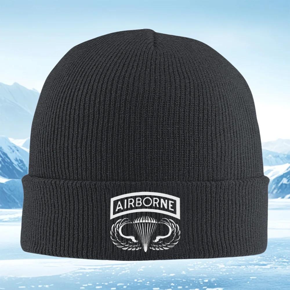 Airborne wings parachute design Unisex Women Unisex Knitted Hat Beanie Pullover Cap Winter Thermal Warm Christmas Outdoor Cyc