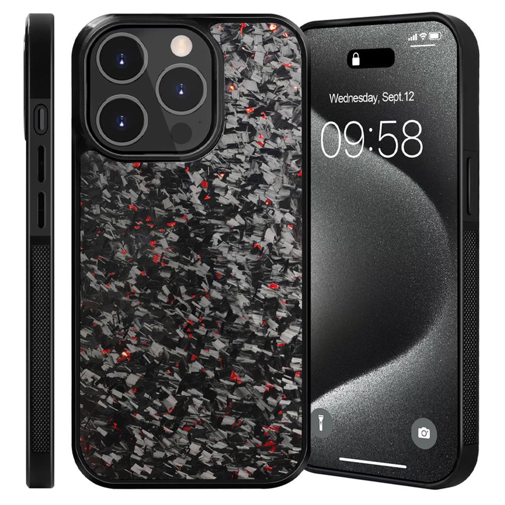 

Для iPhone 12/12 Pro Магнитный чехол Кованая текстура Арамидное волокно+ТПУ Противоскользящая крышка для телефона B