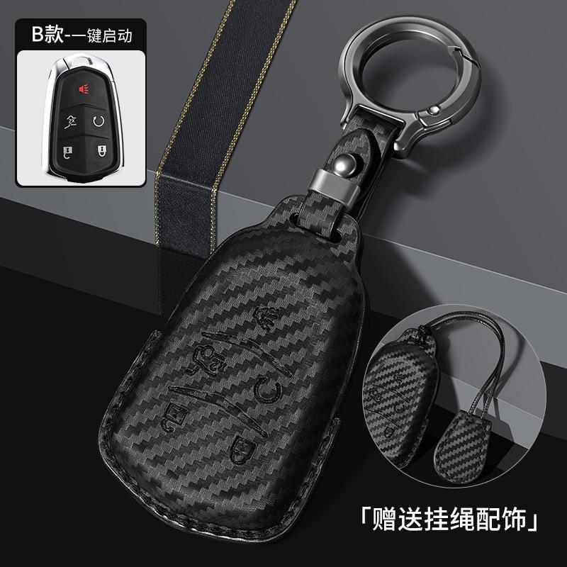 For Cadillac Xt5 Carbon Fiber Xt4 Xt6 Xts Ct4 Ct5 Ct6 Atsl Srt Shell Gt4 Car Key Cover