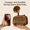 Retro Multi-Band Gramophone-Style Bluetooth Speaker with FM/AM/SW Radio.