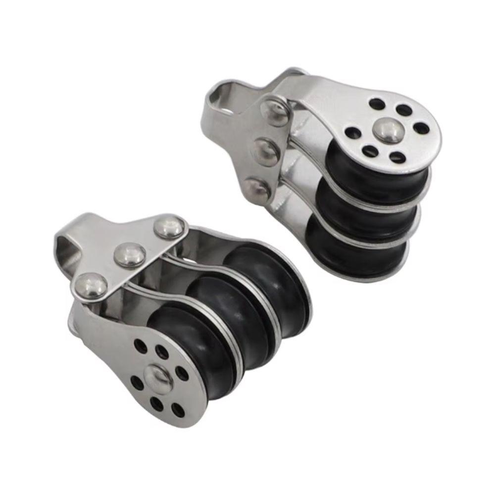 Nylon Rollers Locking Pulley Locking Mechanism Boat Pulley Marine Pulley  Sailing Anchoring