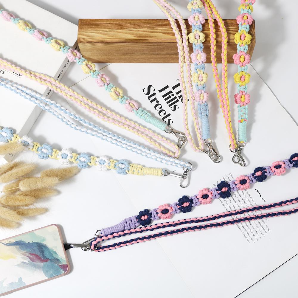 Daisy Flower Adjustable Phone Lanyard & Bohemian Keychain Strap