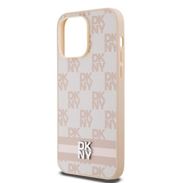 Dkny Dkhcp14Xpcptssp Iphone 14 Pro Max6.7 Różowy/Pink Twarde Etui Skórzana Kratka Wzór Mono I Drukowane Paski