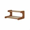 Desktop Stand Solid Wood Stepped Rack Space Saving Wooden Shelf for Bay Window, Balcony,