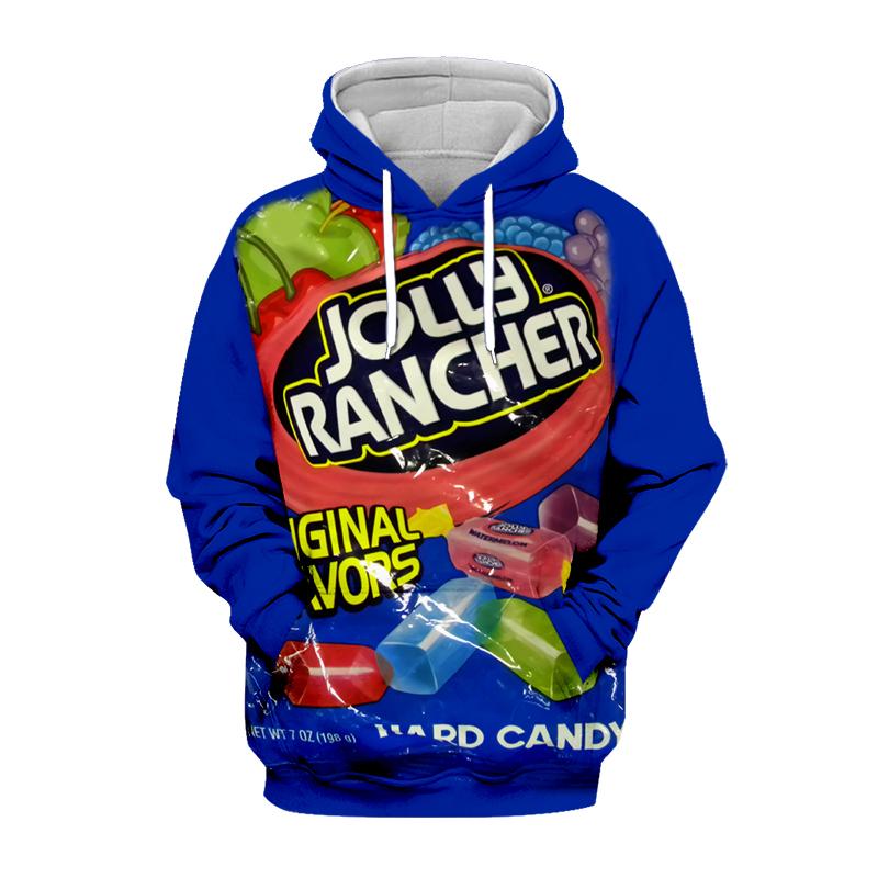 Newest candy Snack bag chocolate sauce 3D Hoodies food Harajuku Men Women Long Sleeve PulloVer Hooded Sweatshirt Casual Brand-3