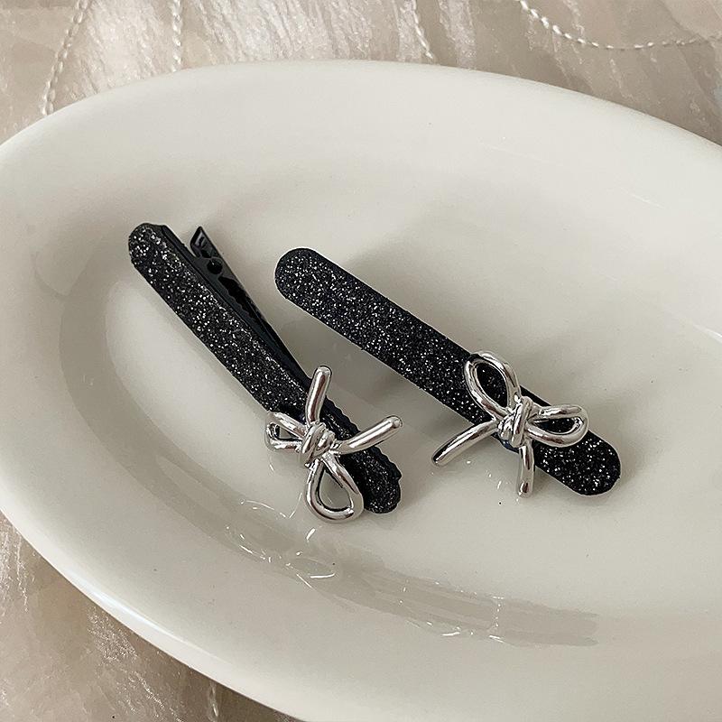 

Супер Вспышка Металлический Бант Заколка Для Волос Niche Sweet Cool Girl Универсальная Заколка Для Челки Боковая Заколка