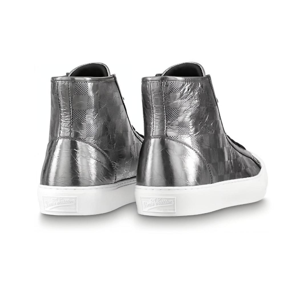 Louis Vuitton Tattoo Ankle Sneakers 'Silver Plaid Monogram' 1A90F1
