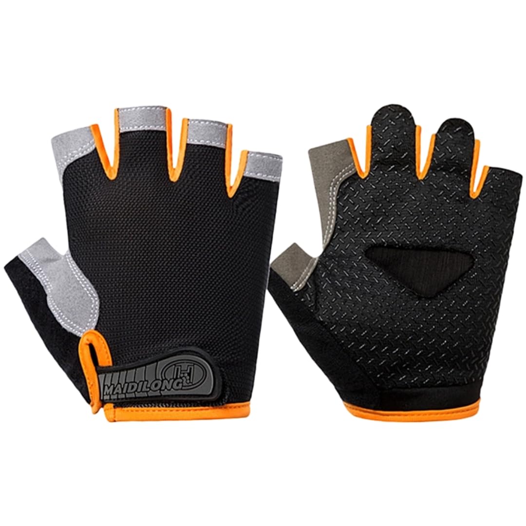 

Plus Nao Driving Gloves Fitness Gloves Fingerless Anti-Slip Men s Women s S оранжевый