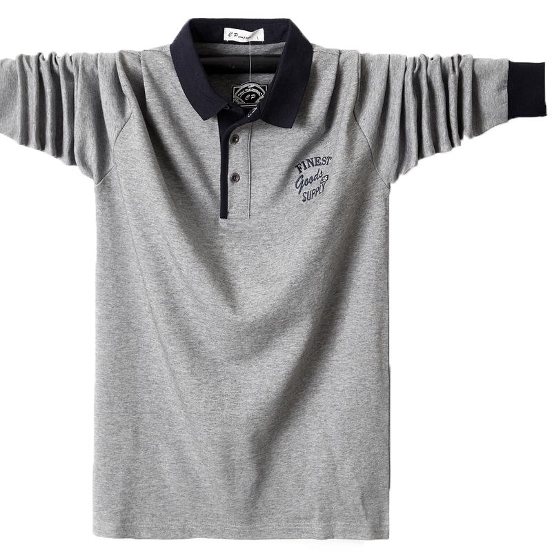 2020 Long Polo Shirt Mens Stand Collar Polo Shirts Embroidery Casual Cotton 6XL Full Tops POLO Shirt