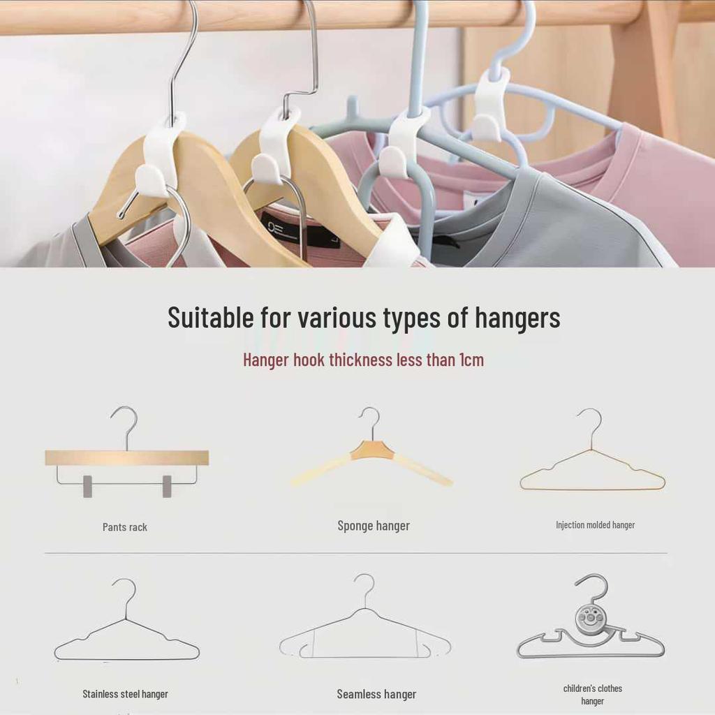Space-Saving Multi-Functional Stackable Hanger Hook for Wardrobe Organization