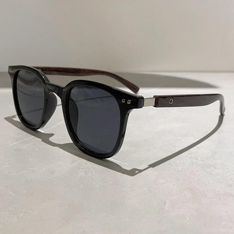 Trendy Wood Grain Sunglasses for Men Women UV Protection Retro Eyewear Outdoor Cycling Street Photography
