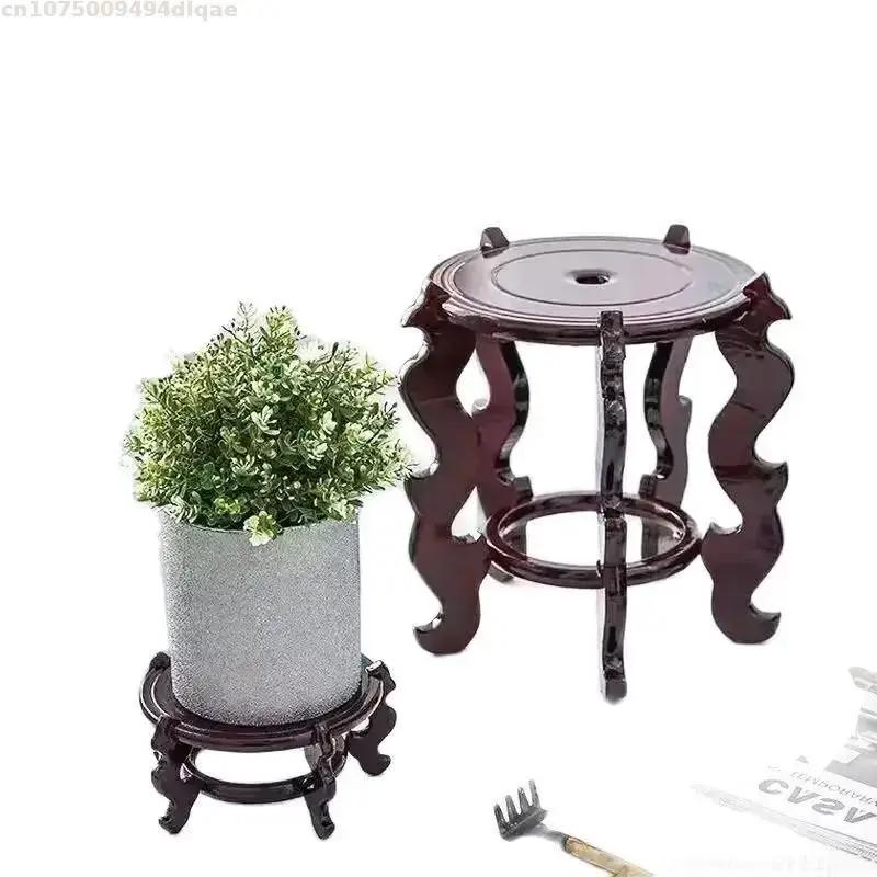 Solid Wood Flower Stand Flowerpot Base Fish Tank Stand Floor Standing Decorative Plant Stand Miniature Model Sculpture Base