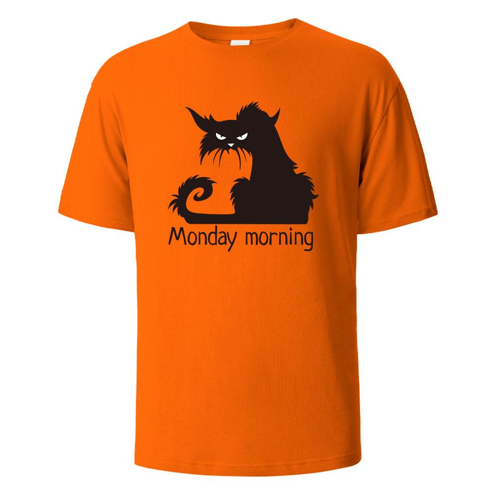 Mens Printed TShirt MondayMorning Funny Graphic 100Cotton Oversize Shortsleeved Tees For Men Women Summer Fashion Casual Tops