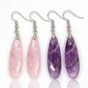 Natural Crystal Earrings Facted Water Drop Earrings Female Geometric Dangle Earrings