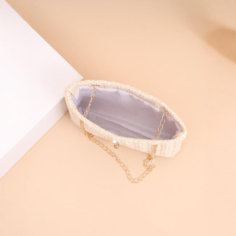 Small fresh pastoral woven chain Small square bag Embroidered tassel Single shoulder oblique span bag Women's bag