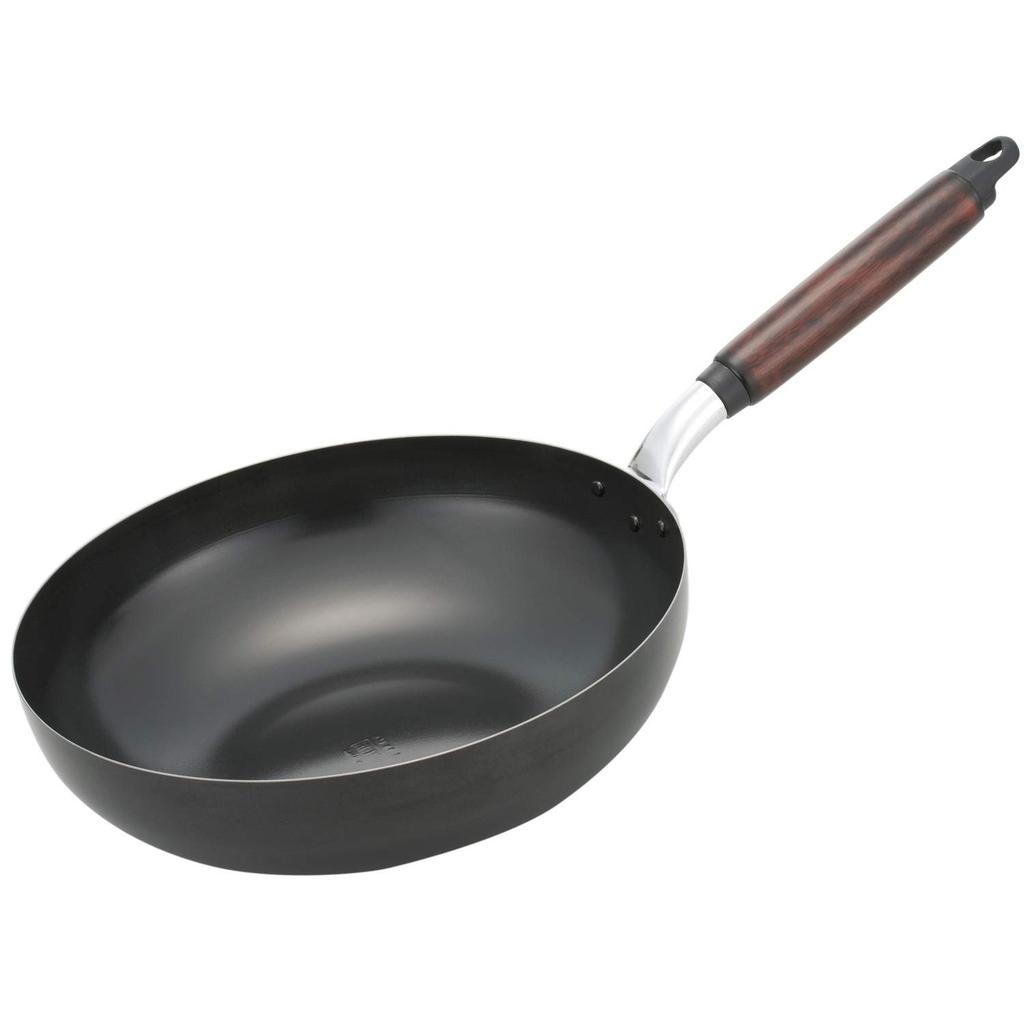 Hokuriku Aluminum Ajitatsujin Frying Pan Iron Chef 28cm with all heat Black "Compatible sources"