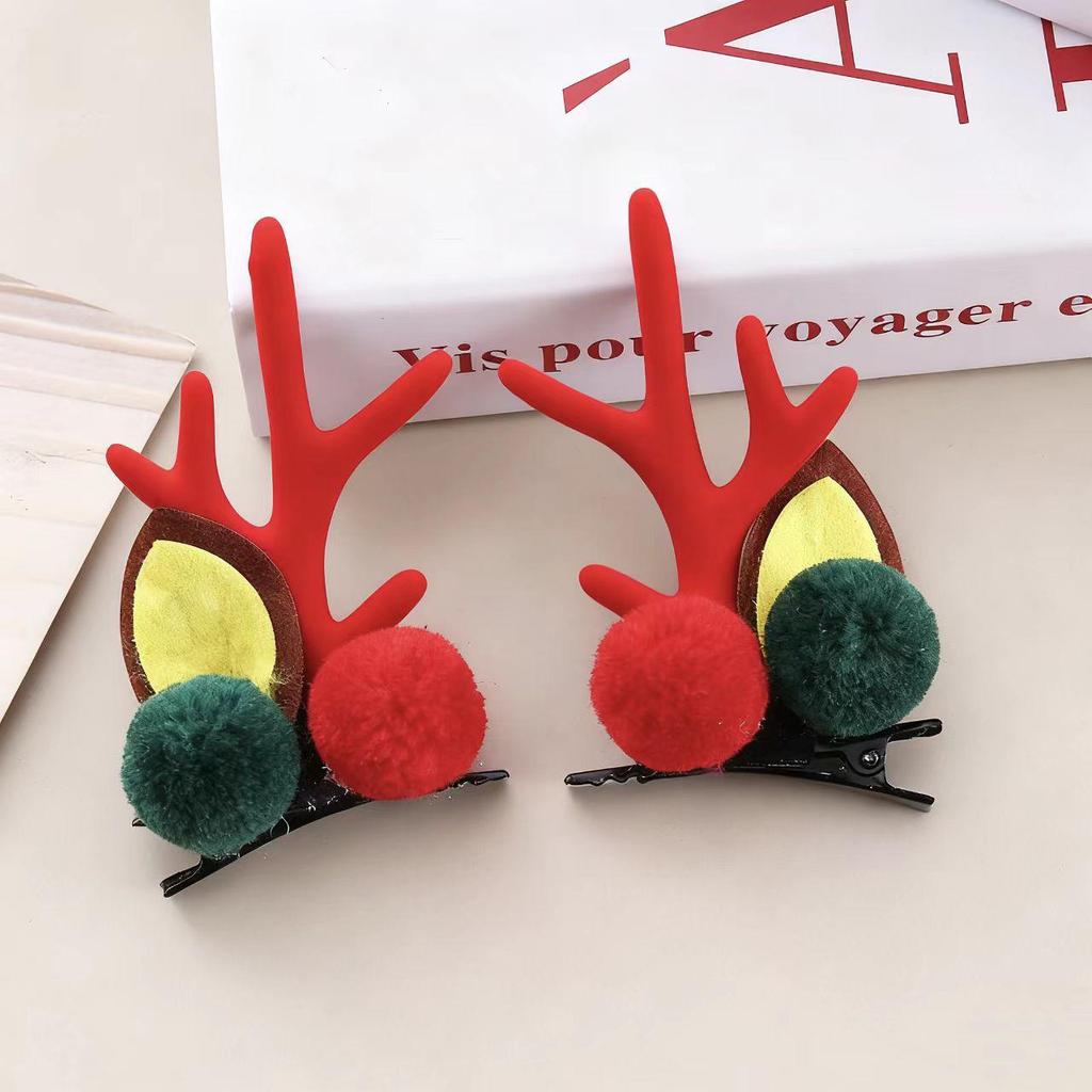 Christmas Antler Hair Clip: Cute Children's Elk Ears with Bells and Mushrooms