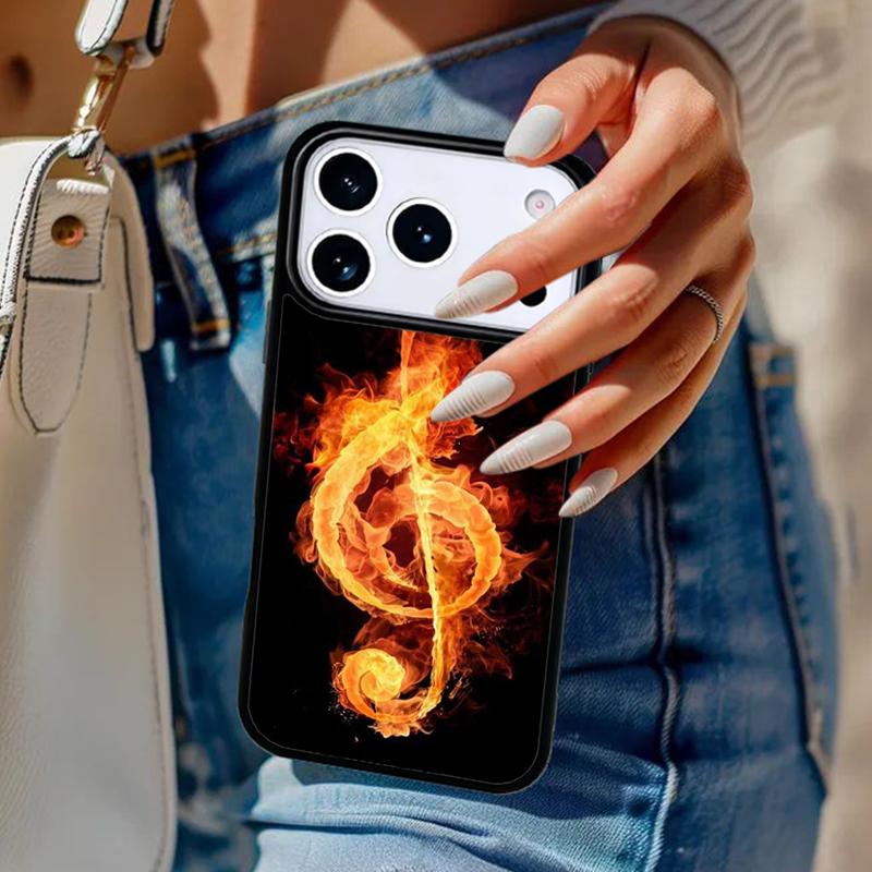 Music Note Musical Treble Clef Soft Phone Case For iPhone 17 Air 14 15 13 12 Max Cover For Apple 16e 11 Pro Max Plus Coque