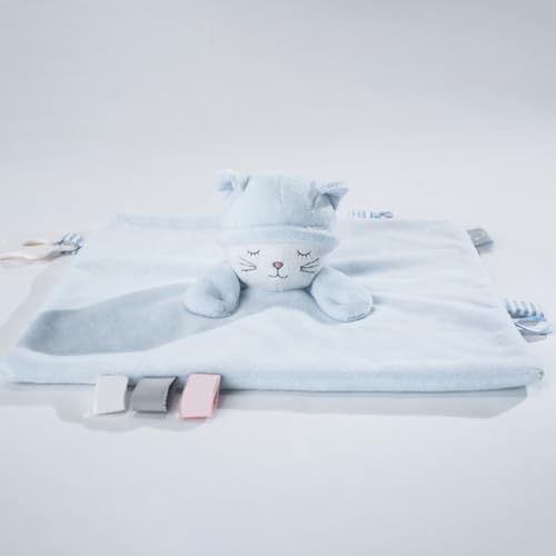 Baby Security Blanket with Plush Lovey, Soft Soothing Blanket with Pink Bunny, Non-Toxic Sleep Aid and Comfort Toy for Newborns and Infant Girls