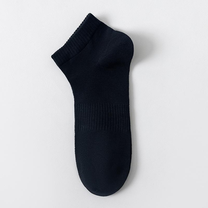 

Мужские тонкие носки из чистого хлопка, впитывающие пот, короткие, сетчатые, антибактериальные, дезодорирующие, дышащие, черные, в стиле весна-осень 1 pair чёрный