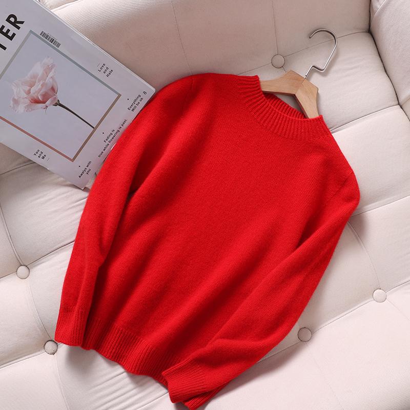 

Детский свитер из 100% шерсти, детский зимний толстый шерстяной вязаный пуловер, мягкий теплый осенний джемпер, вязаные топы с длинными рукавами 140 красный