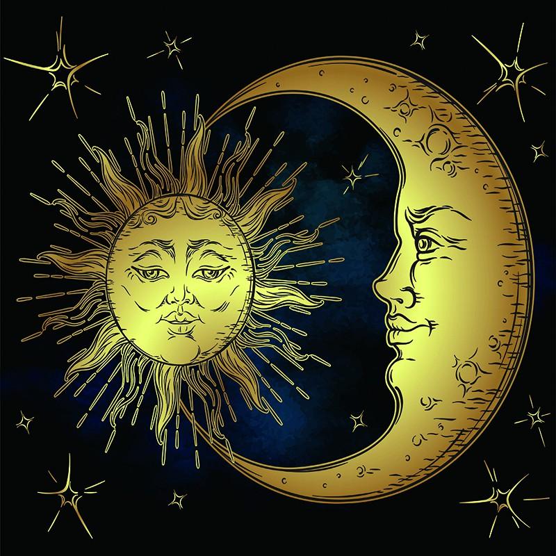 Decor acasă Tapiserie Sufragerie Dormitor Frumos Apus de Soare Soare Luna Mandala Tapiserie de perete suspendată