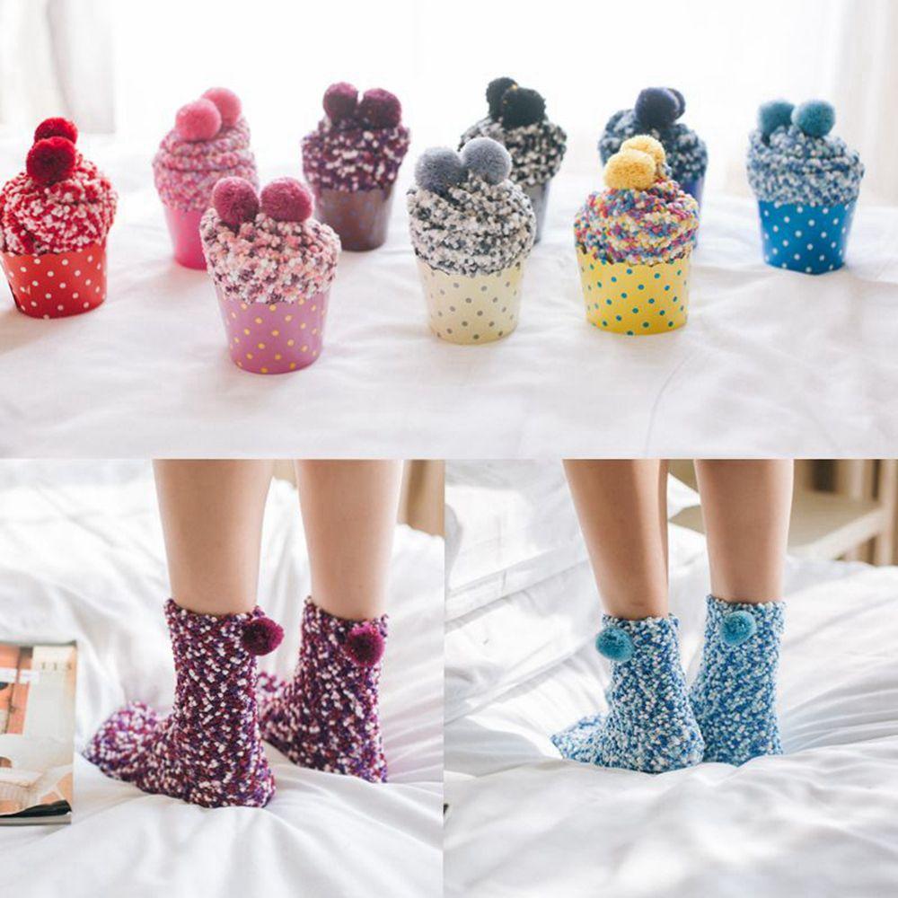 

Симпатичные эластичные модные мягкие зимние теплые трикотажные носки для пола коралловый бархат