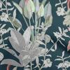 Cotton Cambric Dark Teal Blue Fabric Tropical Floral Sewing Material Print Fabric By The Yard 42 Inch