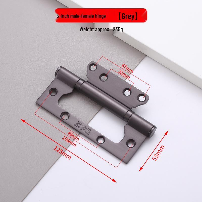 Automatic Stainless Steel Spring Hinge with Invisible Buffer for Wooden Doors
